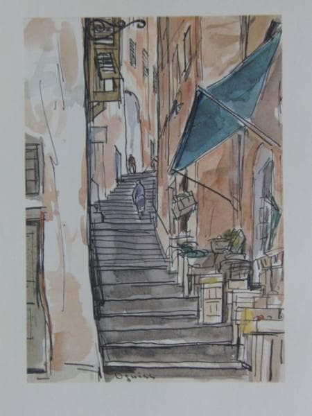 【荻須 高徳/0guiss】 素描、版上サイン入り、希少、新品額装付33