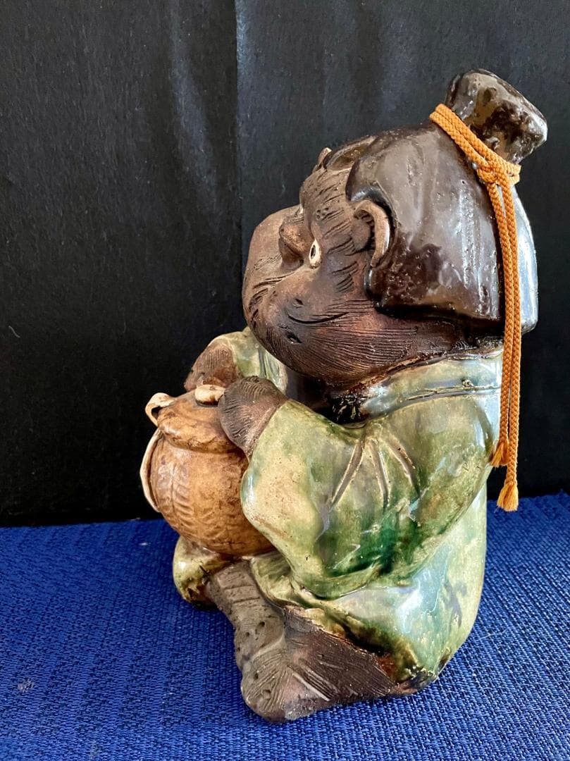 【信楽焼狸】陶器、置物 縁起物 招福開運 H28 中古