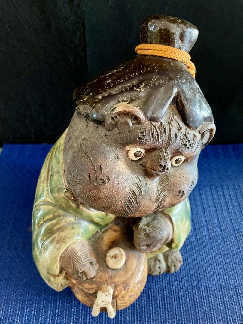 【信楽焼狸】陶器、置物 縁起物 招福開運 H28 中古