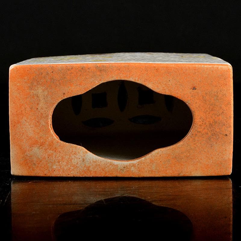 中国　粉彩　漢詩花鳥文　香炉　C　6650