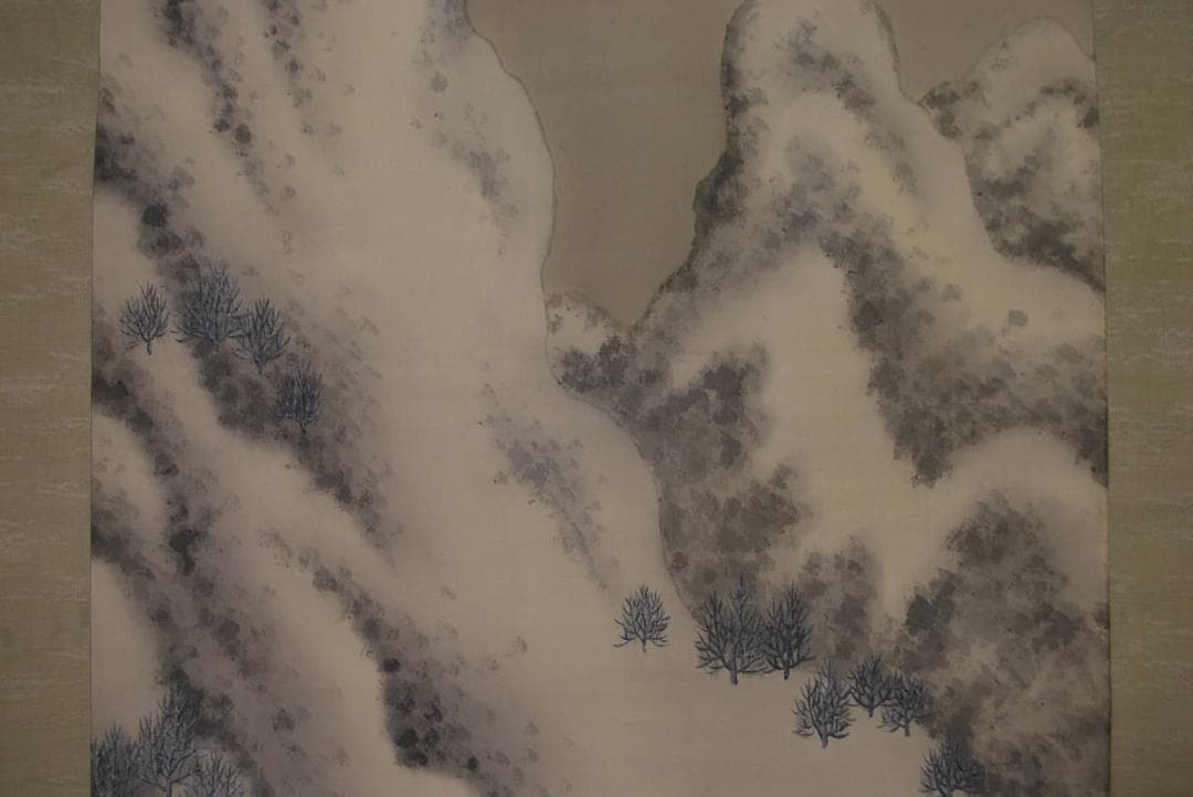 【真作】勢園/雪景山水図/掛軸☆宝船☆Ｔ-99 JM