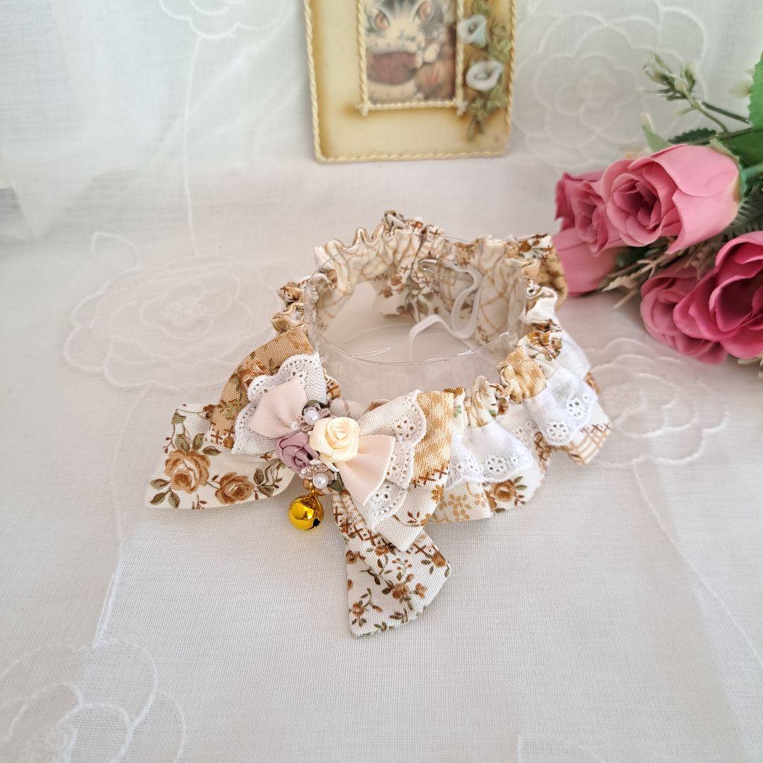 はる、短毛シュシュ(カントリーパッチワークベージュ)わんちゃん猫ちゃん用