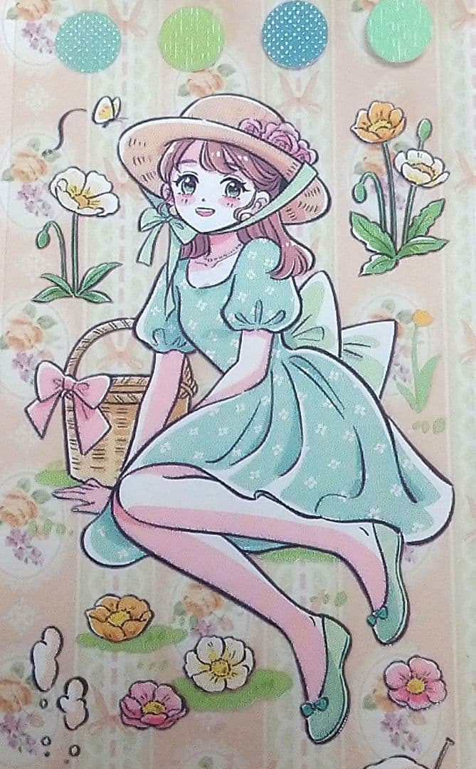 のこり２✩SALE✩J15＃春日心动(PET)茶犁切り売り海外人物マステ女の子