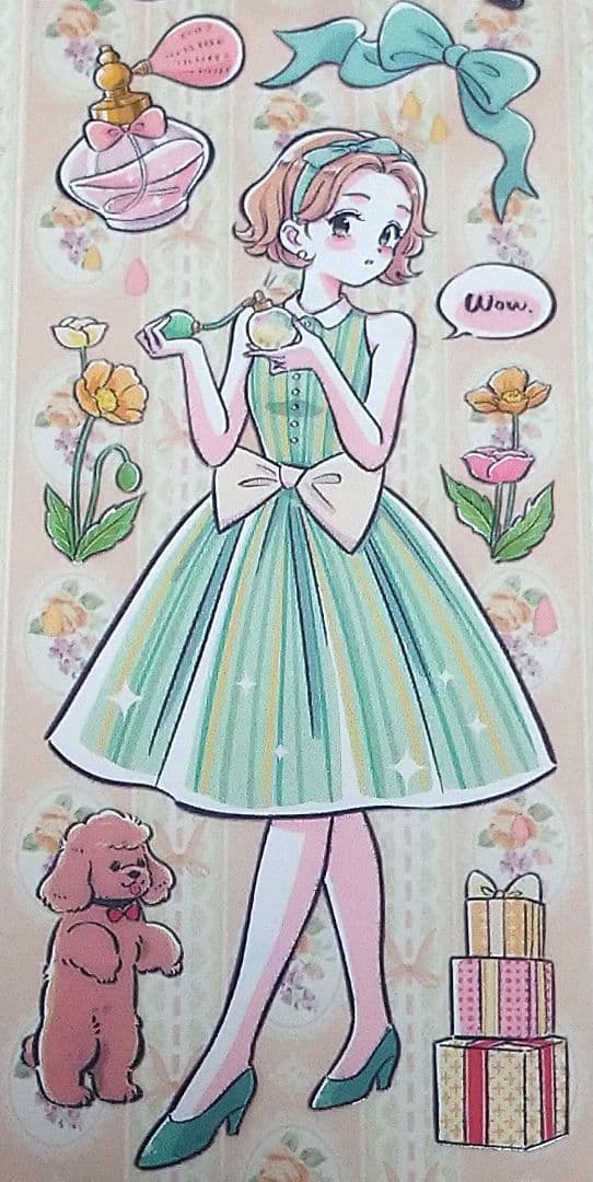 のこり２✩SALE✩J15＃春日心动(PET)茶犁切り売り海外人物マステ女の子