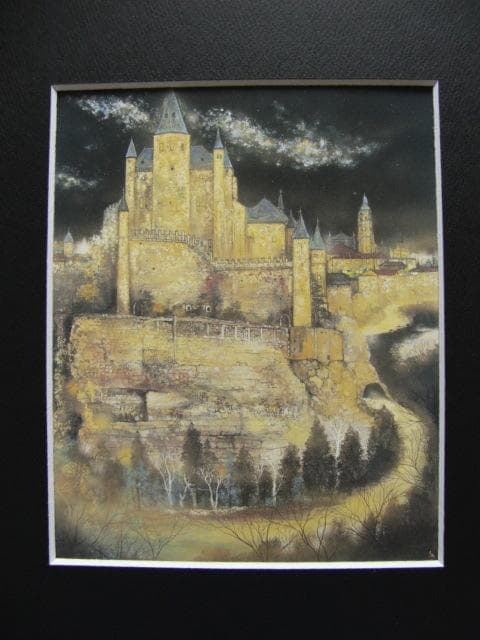 木村圭吾、【孤高の城塞】、新品高級額 額装付、日本画 希少画集画 状態良好