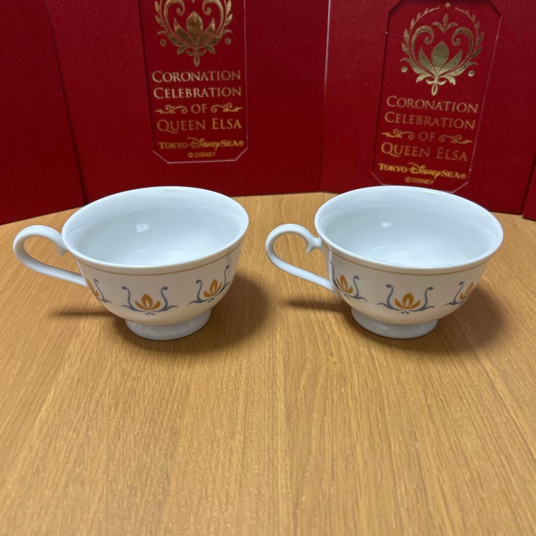 ファンタジースプリングス　エルサ　カップ・ソーサー2セット　プレート2枚