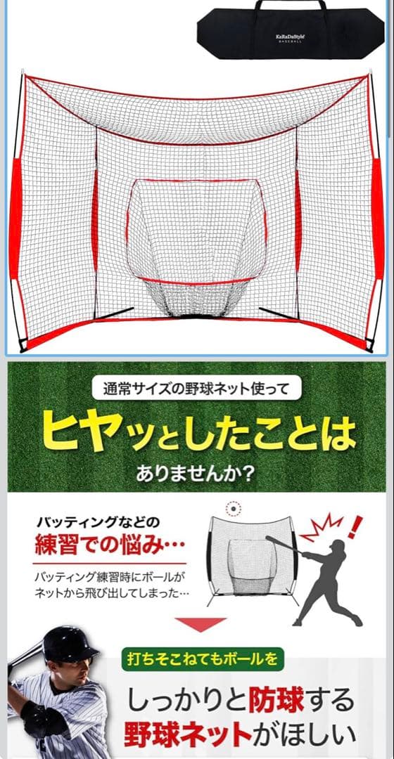 ★未開封品★KaRaDaStyle 野球ネット 大型ワイド 3.8×2.4M