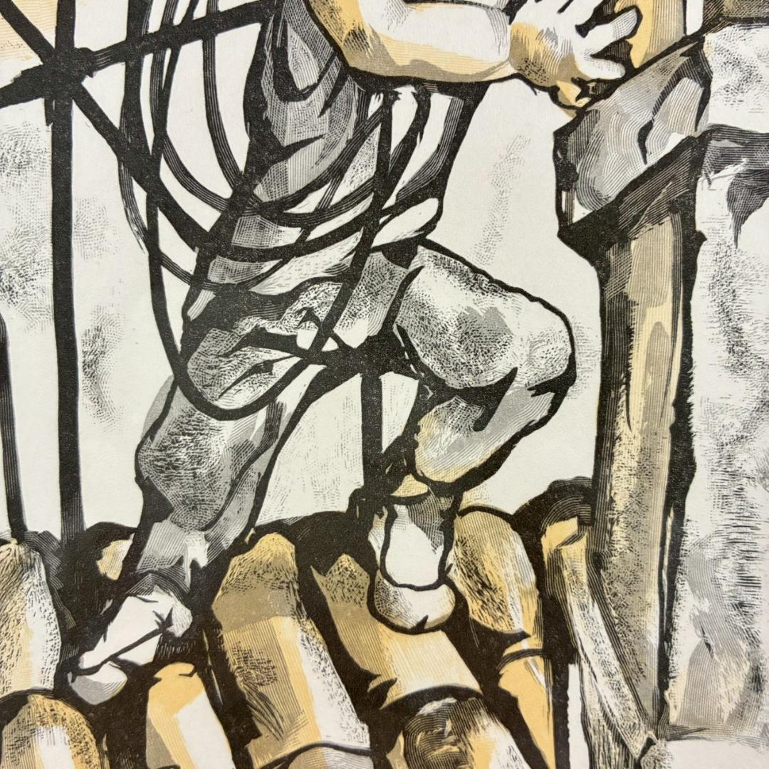 美品 藤田嗣治「小さな職人：煙突掃除人」木版画 レオナール藤田 お洒落な額装