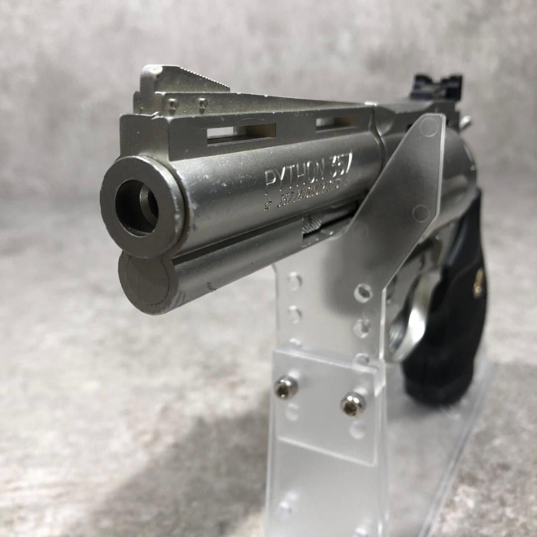 美品 東京マルイ コルトパイソン 4インチ ガスリボルバー ステンレス シルバー