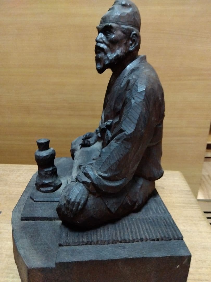 鵬旭作　木彫　「陶工　李参平」