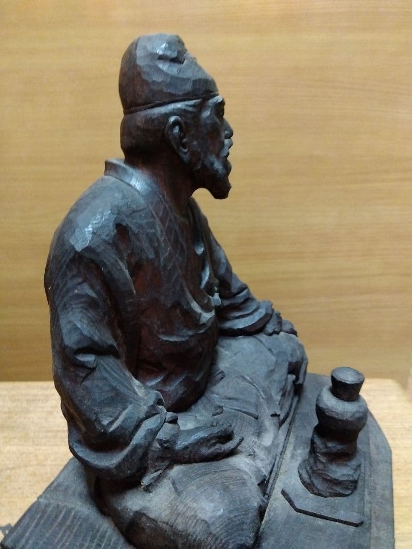 鵬旭作　木彫　「陶工　李参平」