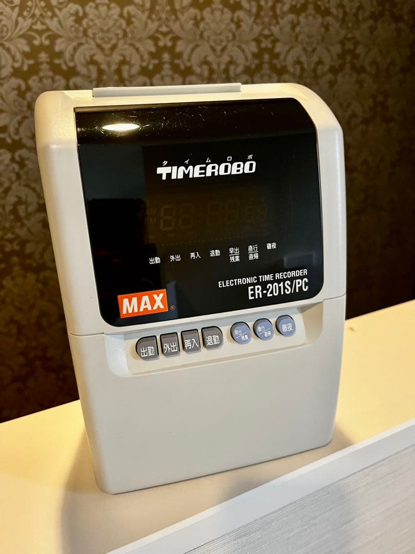 【MAX タイムレコーダー ER-201S/PC】ラック2個タイムカード80枚〜