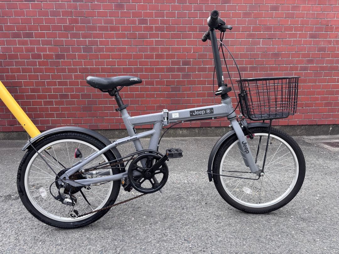 Jeep 折りたたみ自転車 グレー バスケット付き