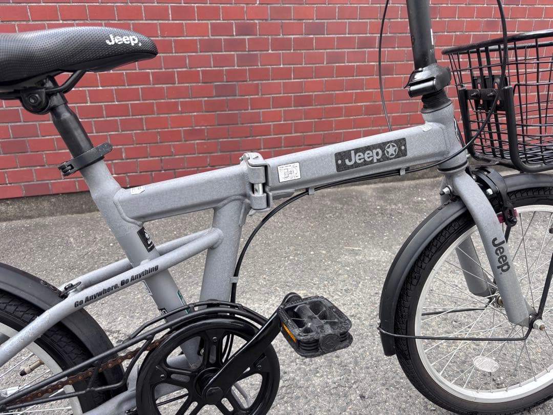 Jeep 折りたたみ自転車 グレー バスケット付き