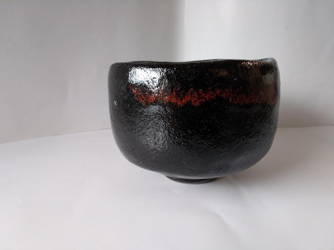 久楽 作 黒茶碗 大徳寺 興臨院 山口萬拙 書付 銘 『松上鶴』 茶碗 美品