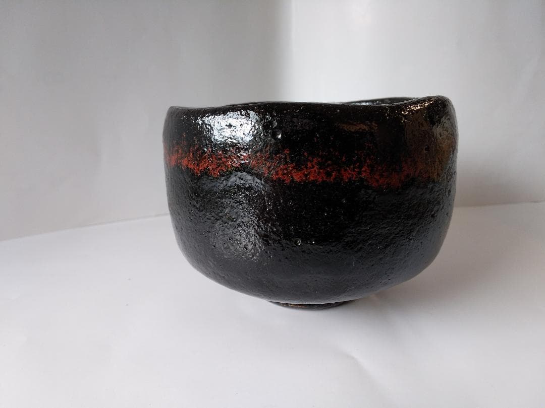 久楽 作 黒茶碗 大徳寺 興臨院 山口萬拙 書付 銘 『松上鶴』 茶碗 美品