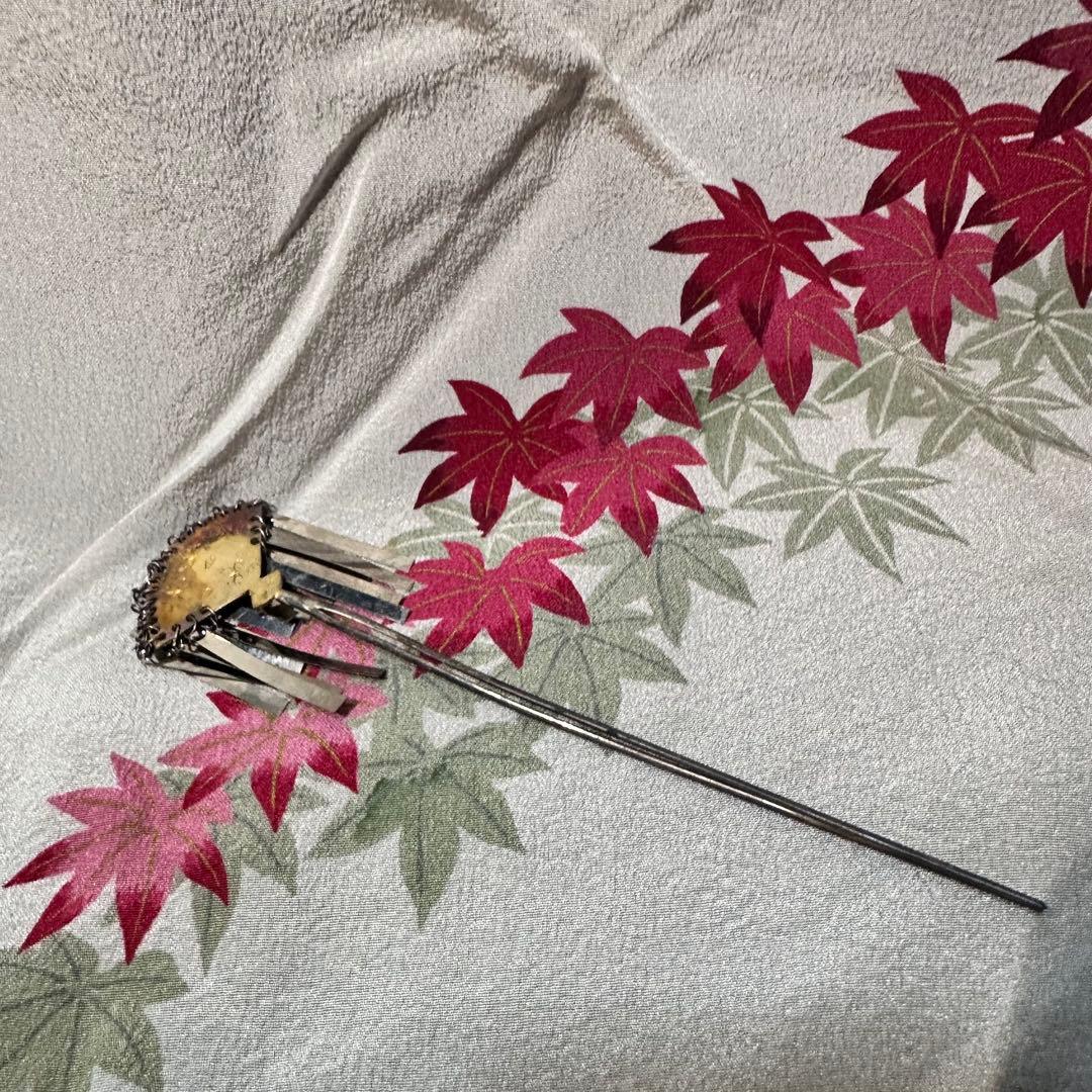 希少☆大正アンティーク　シルバーと銅のかんざし