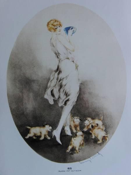 ルイ・イカール/朝食、豪華限定版、額装用画集より、サイン入り、新品額装付