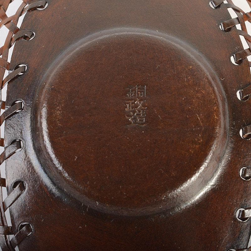 煎茶道具　平安　銅政造　黄銅　二段編　小判茶托　5客　共布共箱　V　6829