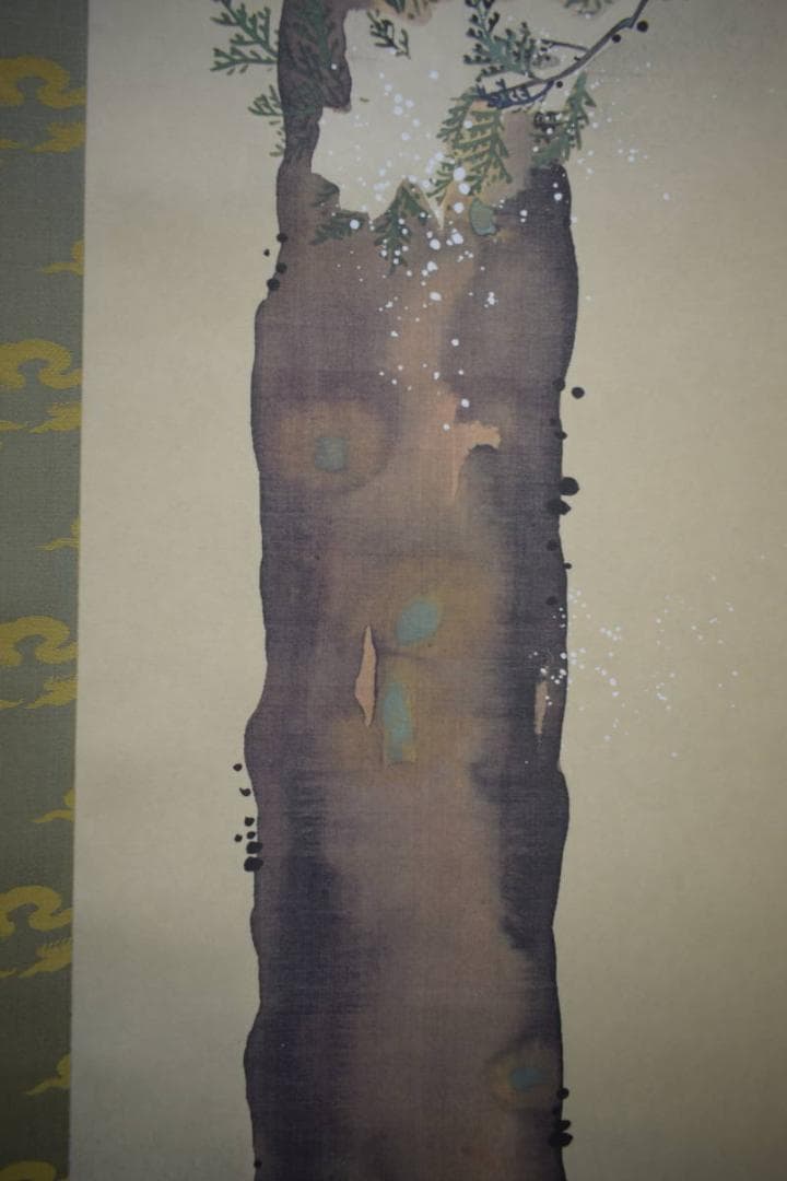 複製/酒井抱一/檜啄木鳥図/工芸/桐共箱付/布袋屋掛軸HJ-586