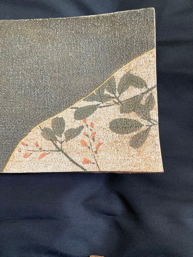 名工【伊藤元彦】布目彩泥 角皿 笠間の巨匠 芸術的な布目の陰影 飾り皿