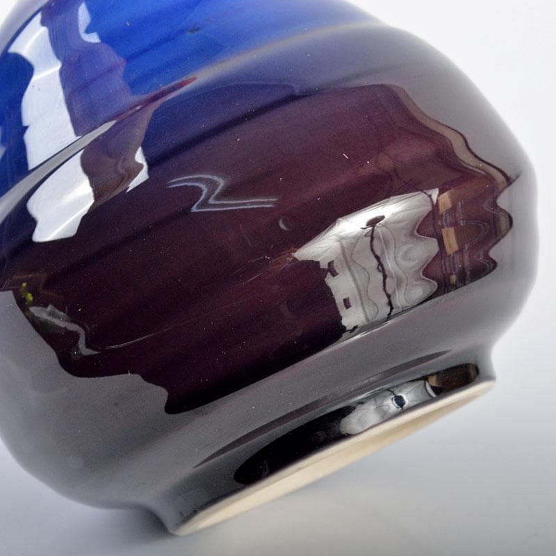 九谷焼　人間国宝　三代八十吉　徳田正彦作　彩釉　花入　D　R4244