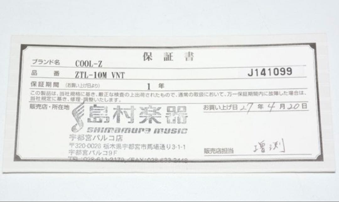 CoolZ ZTL-10M テレキャスター フジゲン製 エレキギター