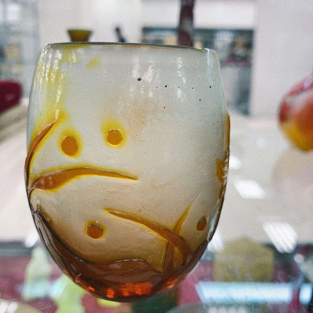 エミールガレ ガレ galle ウランガラス コップ ぐい呑み 花器 小さい壺