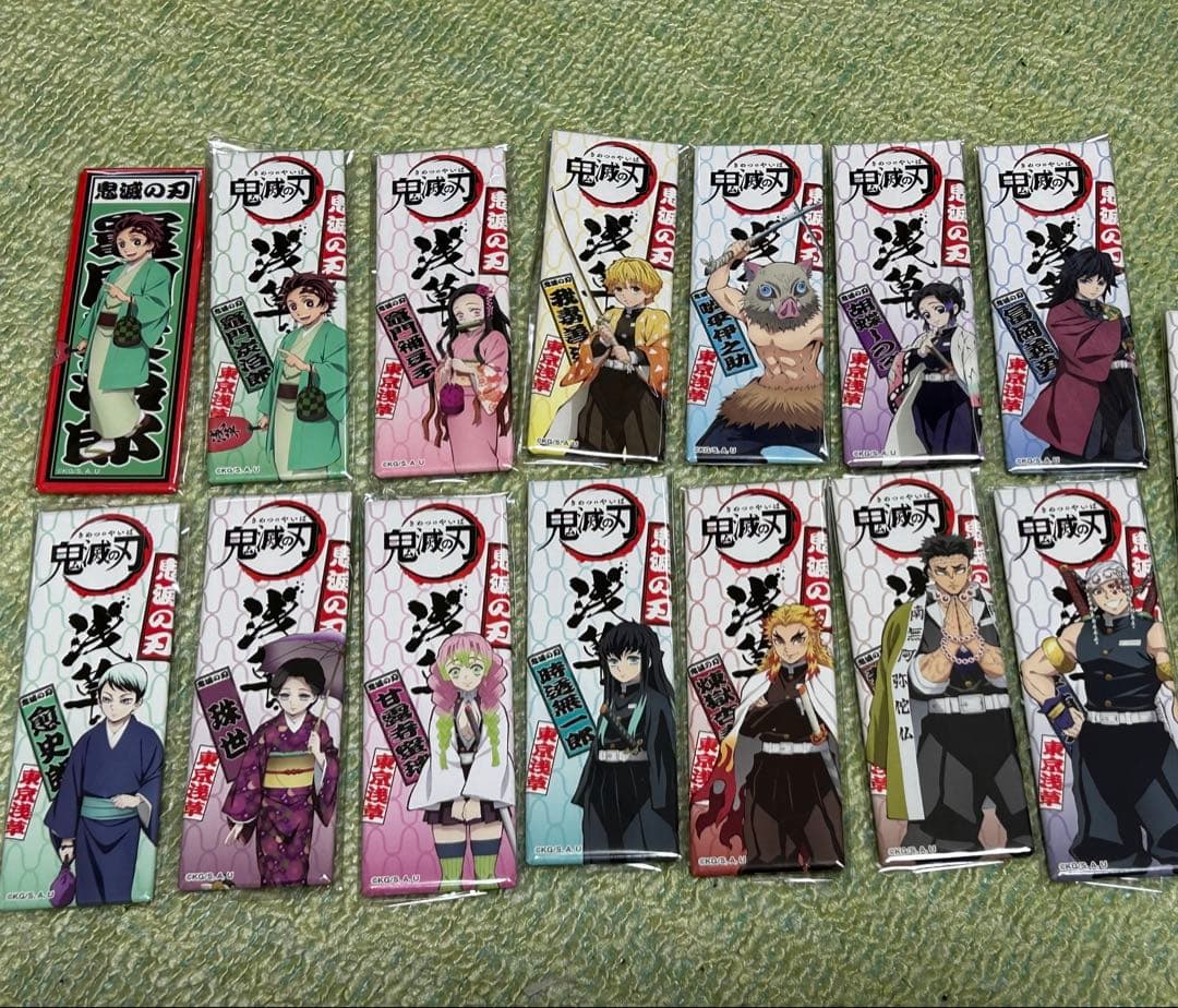鬼滅　鬼滅の刃　浅草　缶バッジ　ロング缶バッジ　 14個セット