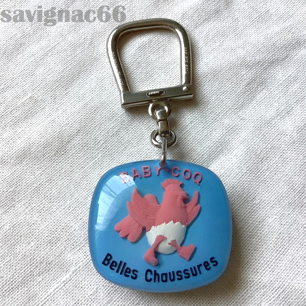 60s フレンチキーホルダー ブルボン BABY COQ ニワトリ 鶏 子供靴