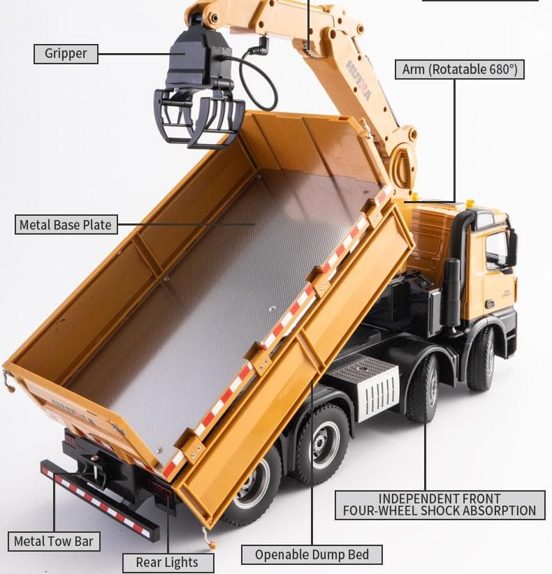 1/14サイズ　折り曲げクレーントラックラジコンHUINA　1538