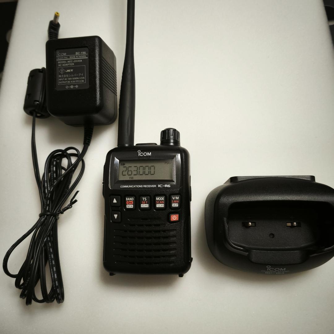 アイコムIC-R6　受信改造済み　クローニングソフト　他　盗聴波受信可能