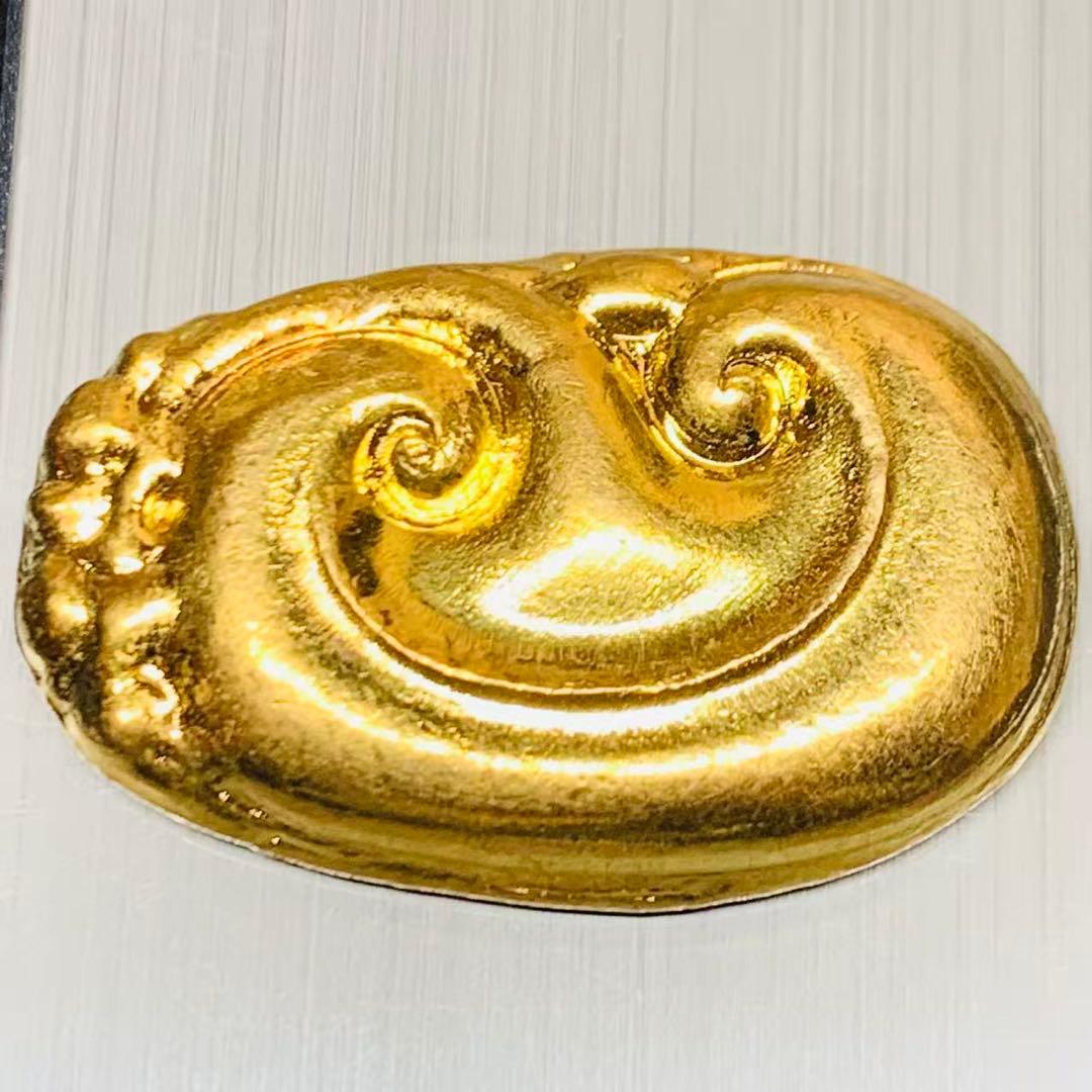 極美品 希少 中国 大清金庫 雲の金元宝 金貨 御賜足金 金塊 足金 元寶 骨董