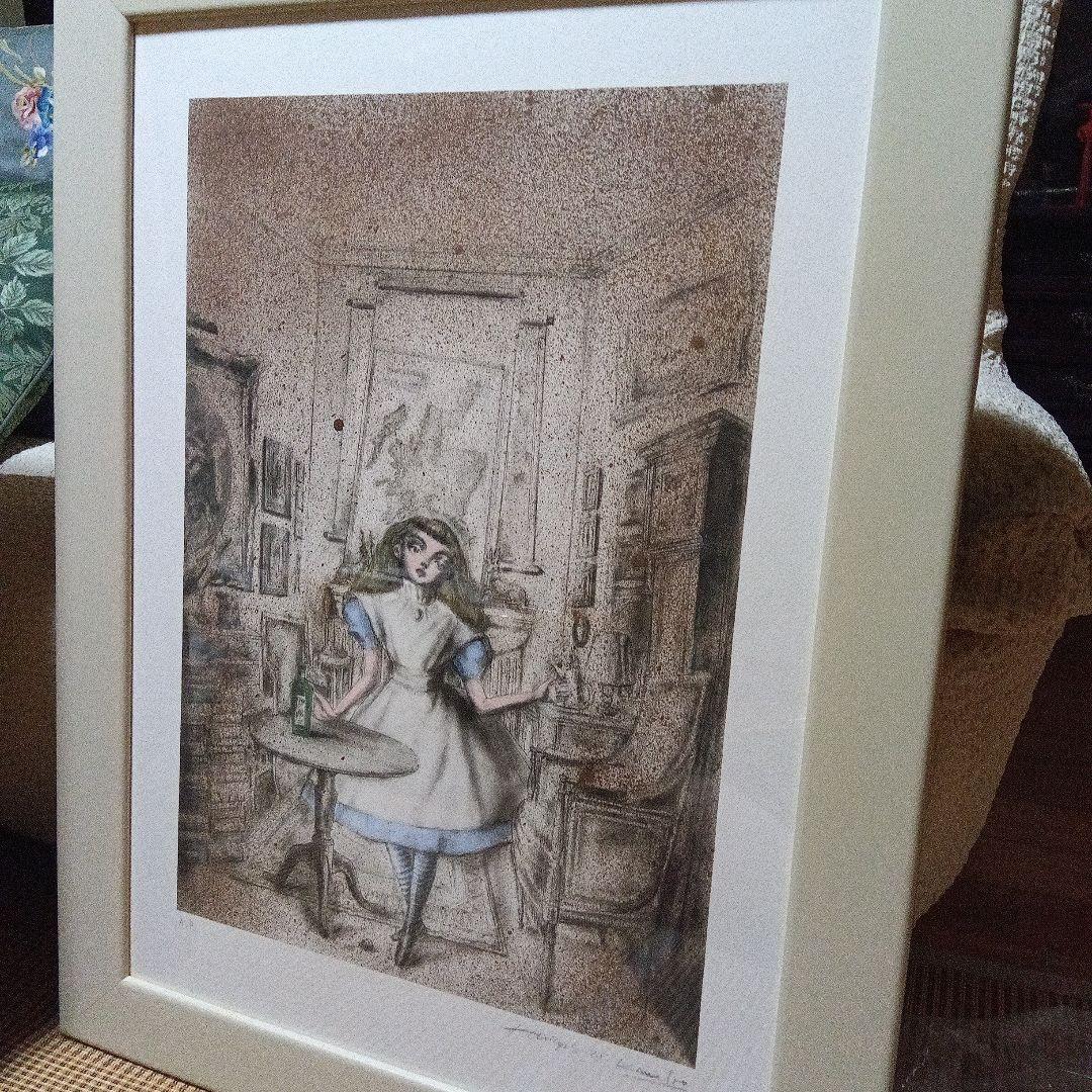 ね*こ様 金子國義　金子国義　リトグラフ　サイン　署名 不思議の国のアリス