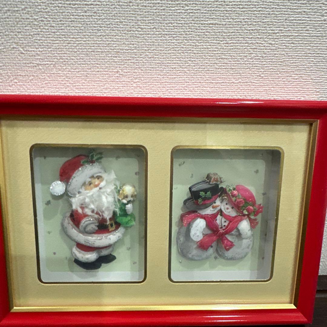 シャードボックス3Dアートクリスマスバージョン　サンタクロース　スノーマン