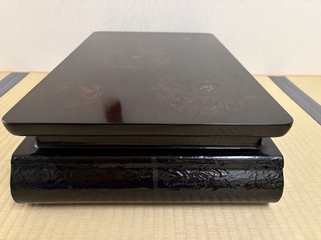 津軽塗？巻足螺鈿花台(大型)平卓　飾り台　盆栽台