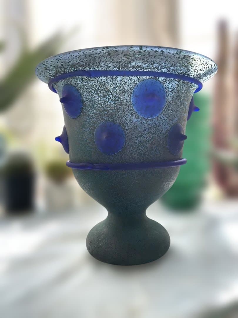 岩田久利（1925~1994年）「突起の付いたガラス脚付杯」