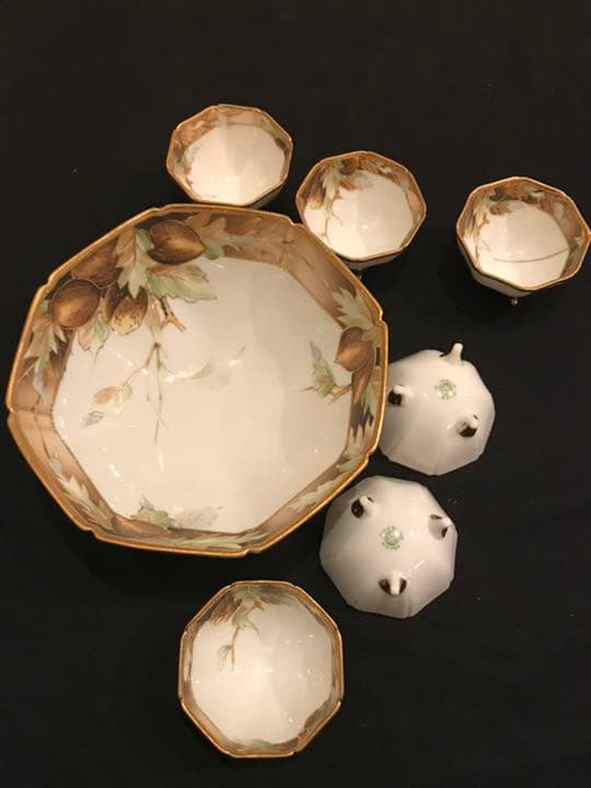 オールドノリタケ　３つ足　ナッツボールセット