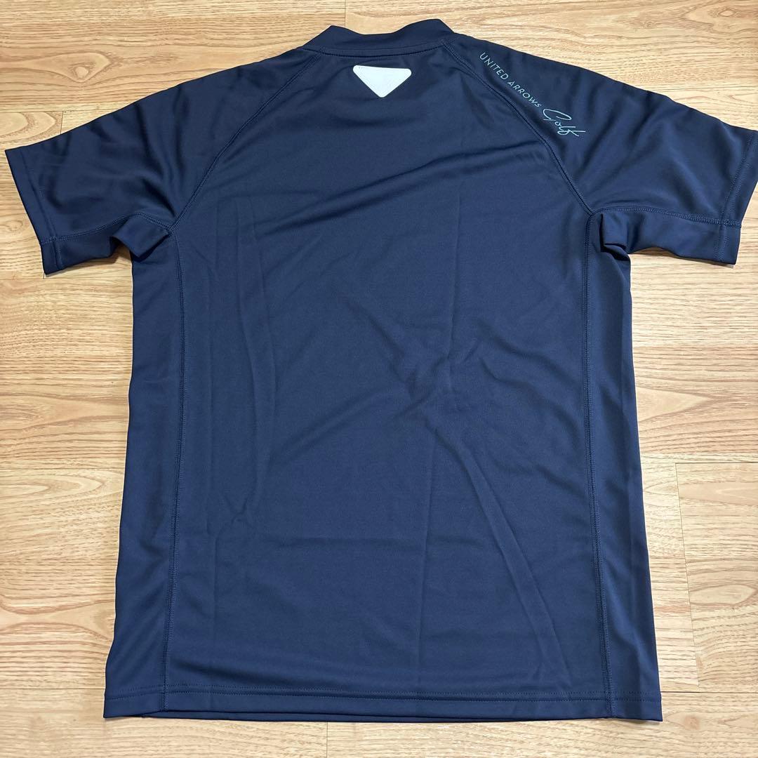 ユナイテッドアローズ　ゴルフ　モックネックメンズシャツ　Sサイズ　ネイビー