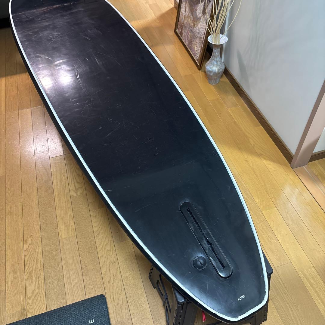 12日まで限定値下！DRAG ロングボード8’0 フィン付き 着払い ブラック赤