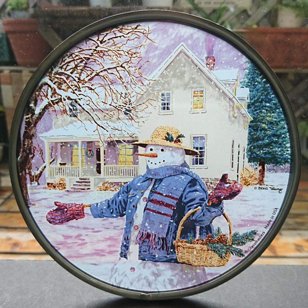 クリスマス ステンドグラス man スノーマン グラスマスターズ社