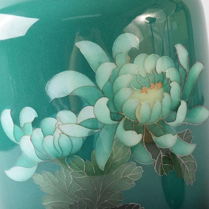 七宝焼　諸官庁御用達　野口製作所　花文　花瓶　共箱　M　R8356