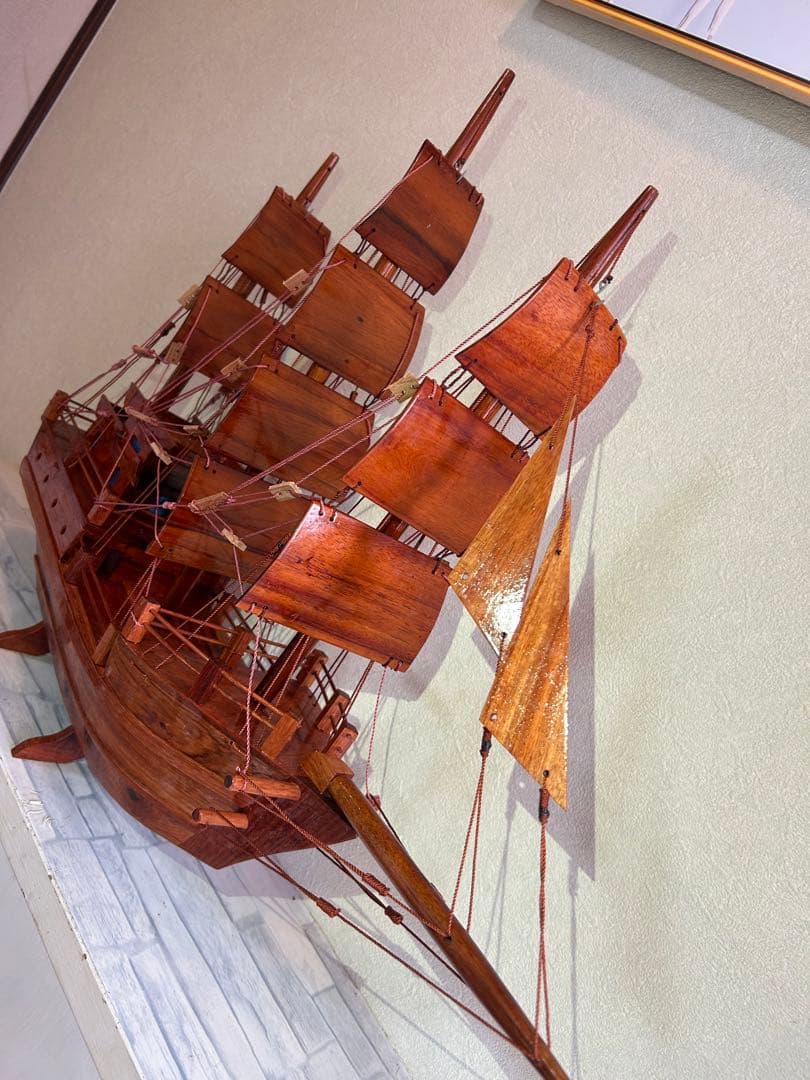 新品 木製 帆船模型 大型 インテリア オブジェ