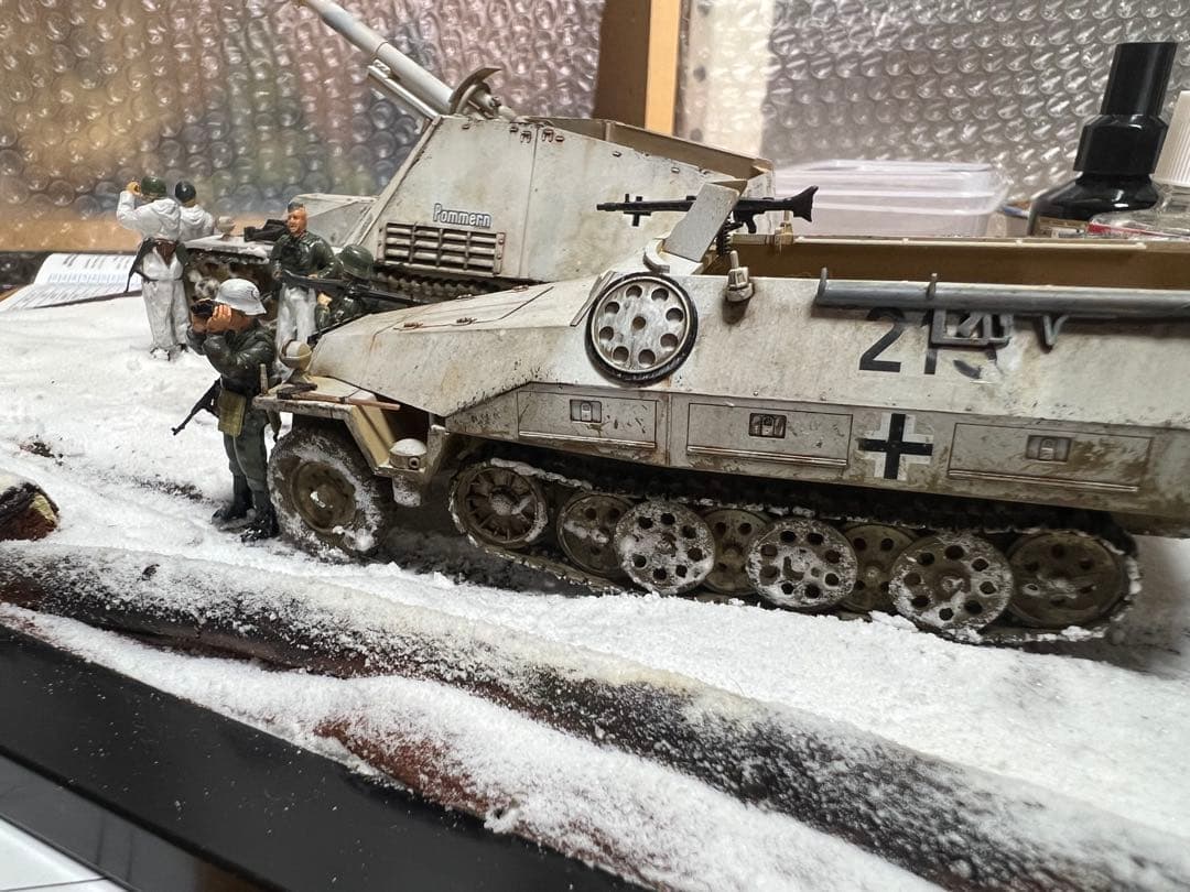1/48 ドイツ軍 冬季進軍情景ハノマーク＆ナースホルン 完成品