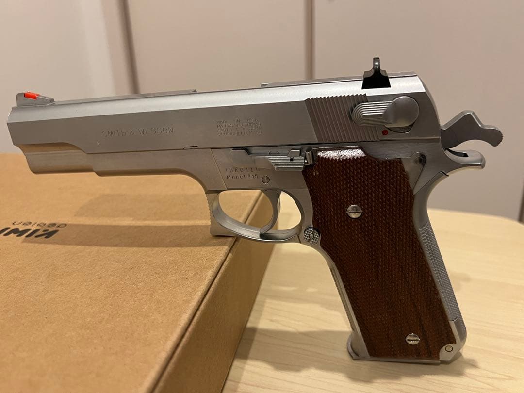 【MGC】S&WM645 固定スライドガスガン　木製グリップ付き