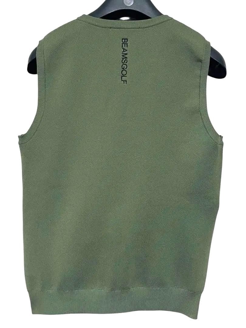 美品　BEAMS GOLF クルーネックニットベスト カーキ　サイズM ビームス