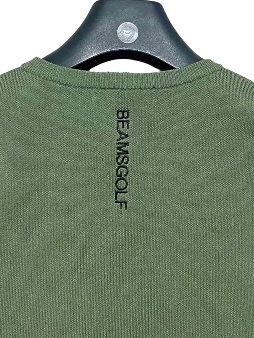 美品　BEAMS GOLF クルーネックニットベスト カーキ　サイズM ビームス