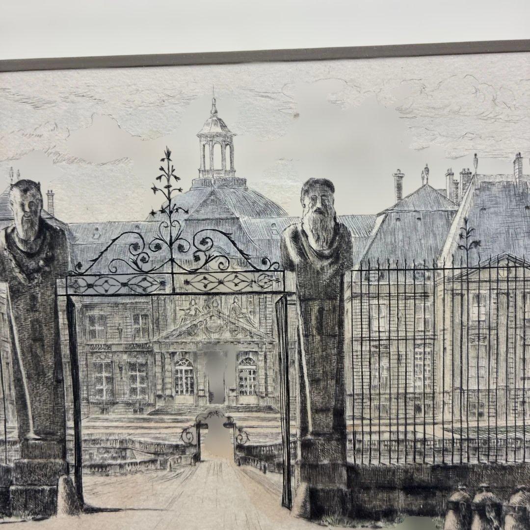 フランスアンティーク銅版画　ヴォー・ル・ヴィコント城