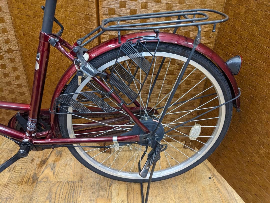 U093 普通自転車　26インチ　レッド　シンプル　お手頃価格