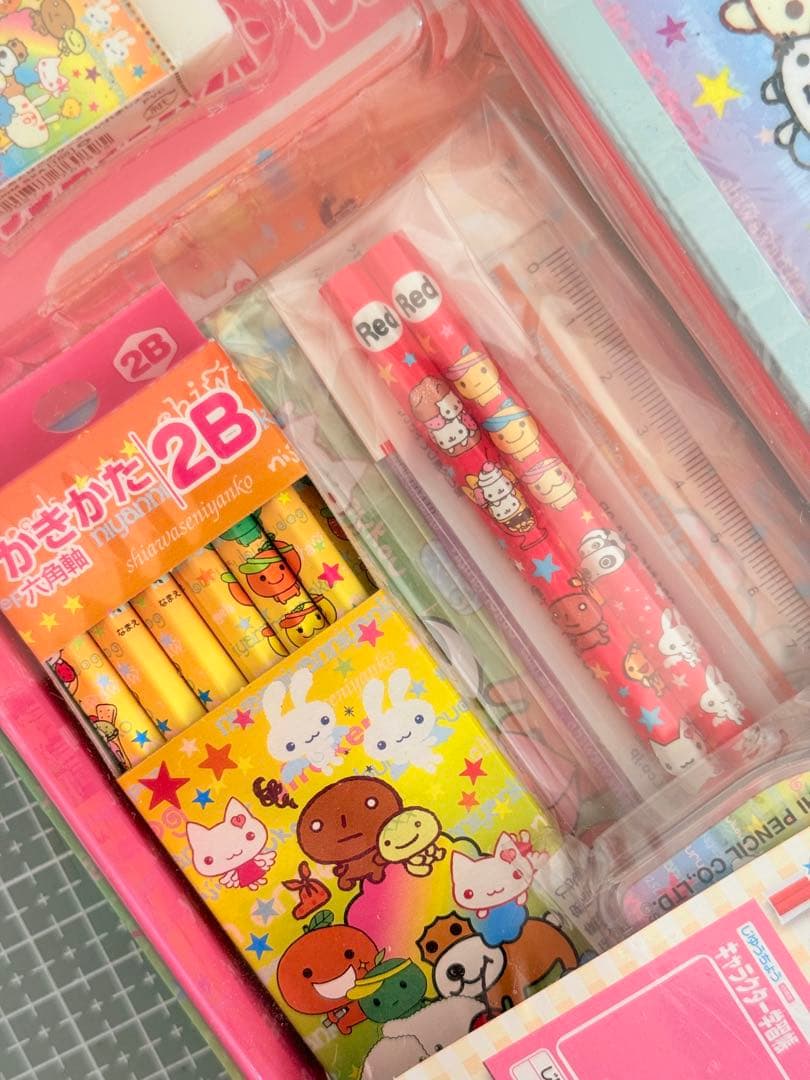 【日本製・廃盤】平成レトロ キャラクター 文房具 おどうぐ箱セット